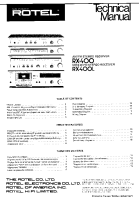 Rotel RX-400-400L - Technical manual 